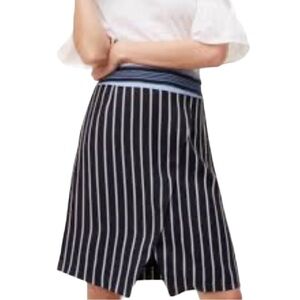 Loft Striped Faux Wrap Skirt